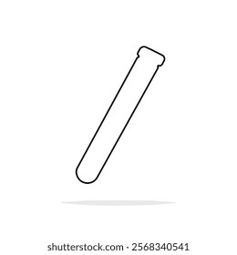 Test tube, research, testing, laboratory outline icon. Simple outline of a test tube, symbolizing science or experiments. Test Tube line icon. drawing of a test tube bottle