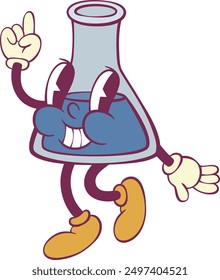 Test tube retro groovy mascot