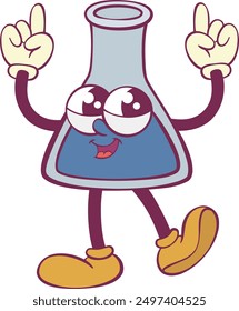 Test tube retro groovy mascot