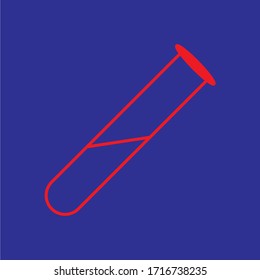 test tube sample lab icon health and medical in red and blue background. 