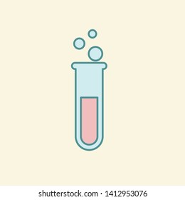 Test tube science experiment sign. New trendy line style vector for website, logo, app, UI.