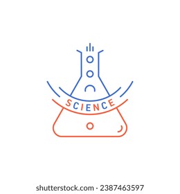 test tube and science word. science concept. science concept for education, university, academy