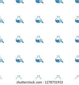 test tube search icon pattern seamless white background. Editable filled test tube search icon. test tube search icon pattern for web and mobile.