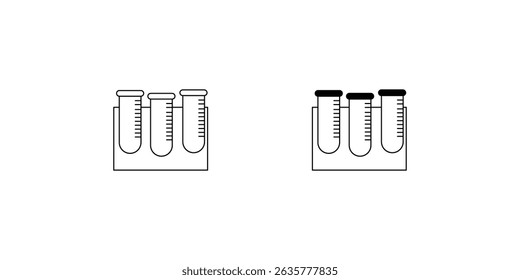 test tube set icon with white background vector stock illustration