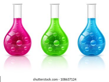 Test tube set on a white background. Illustration for design