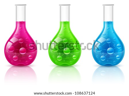 Test tube set on a white background. Illustration for design