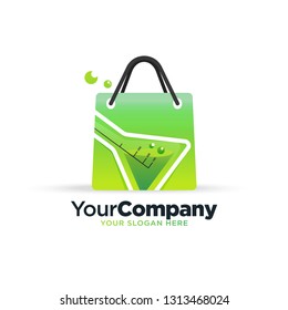 test tube shopping bag logo template