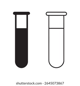 Silhueta de tubo de teste e arte de linha vetor.silhueta, frasco, linha, isolado, projeto, vetor, ilustração, desenho animado, médico, educação, laboratório, tubo, químico, laboratório, ciência, conceito, ícone.