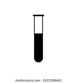Test tube silhouette vector flat illustration on white background.