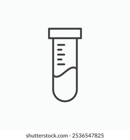 Test Tube simple thin like stroke vector icon.