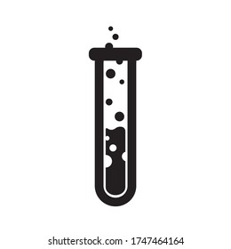 Test tube simple web icon. Flat style pictogram isolated on white background. Chemistry icon. Vector stock illustration eps10