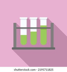 Vector plano del icono del soporte del tubo de ensayo. Gmo food. Biología genética