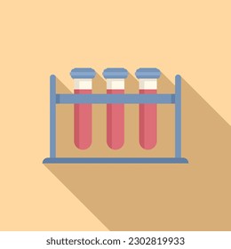 Test tube stand icon flat vector. Corona lab. Nose sample
