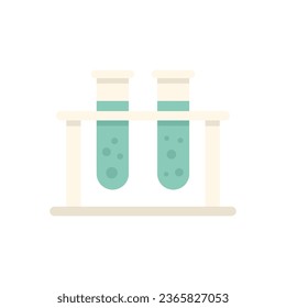 Test tube stand icon flat vector. Customer feedback. Good client isolated