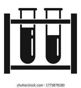 Icono del soporte del tubo de ensayo. Ilustración simple del icono del vector del soporte del tubo de ensayo para el diseño web aislado en fondo blanco