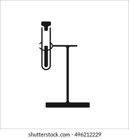 Test Tube with Stand symbol sign silhouette icon on background