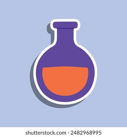 Test tube stickers icon, icons for school supplies