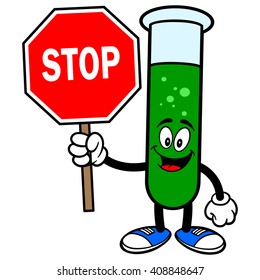 Test Tube with a Stop Sign