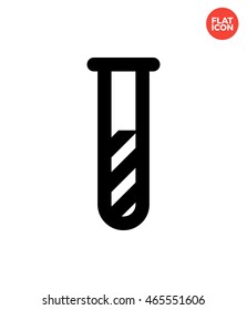 Test tube with substance Icon Flat Style Isolated Vector Illustration