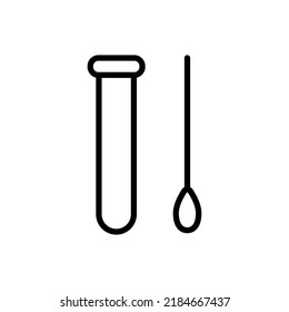 Test tube and swab, analysis simple icon vector. Flat design.ai