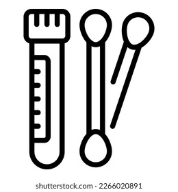 Test tube swab icon outline vector. Sterile wood. Plastic ear