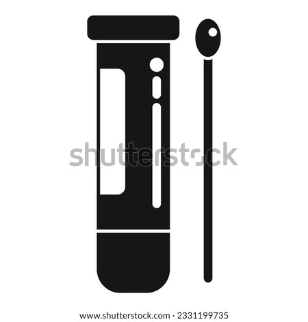 Test tube swab icon simple vector. Lab blood sample. Positive test