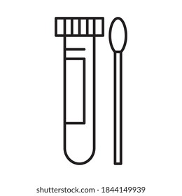 Test Tube With Swab Line Style Icon Design Of Medical Care Health And Emergency Theme Vector Illustration