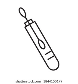 test tube with swab line style icon design of Medical care health and emergency theme Vector illustration