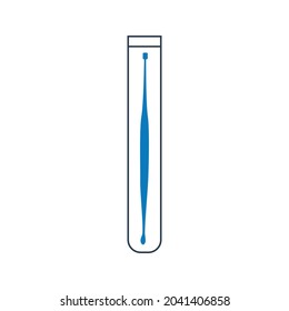 Test tube with swab sample icon. Covid-19 test kit. Simple editable eps vector usable for web and print items.