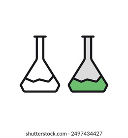 Símbolo de tubo de ensayo. tubo de ensayo angular para el mundo de la ciencia, la educación