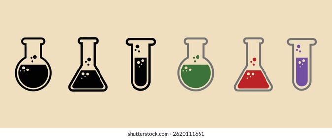 test tube symbol icon in vector