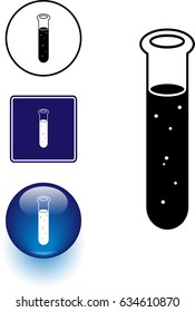 test tube symbol sign and button