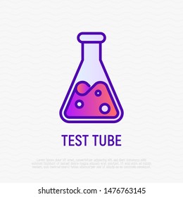 Test tube thin line icon. Symbol of laboratory. Modern vector illustration.