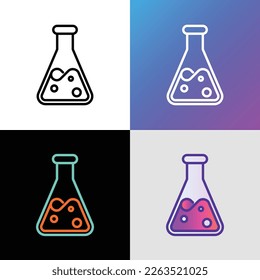 Test tube thin line icon. Beaker. Symbol of laboratory. Modern vector illustration.