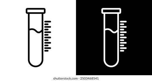 Conjunto de iconos de Vector de línea delgada de tubo de ensayo.