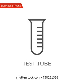 Test Tube Thin Line Vector Icon. Flat Icon Isolated on the White Background. Editable Stroke EPS file. Vector illustration.