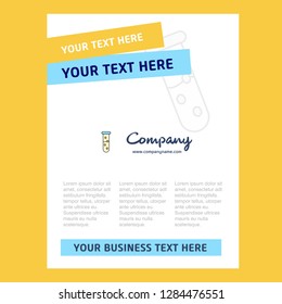 Test tube Title Page Design for Company profile ,annual report, presentations, leaflet, Brochure Vector Background