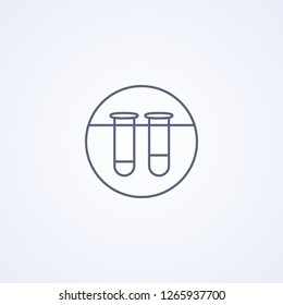 Test tube, vector best gray line icon on white background , EPS 10