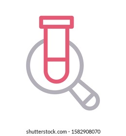 test tube vector color line icon 