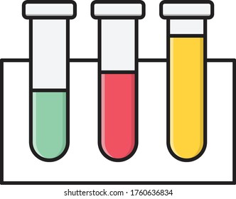 test tube vector flat color icon 