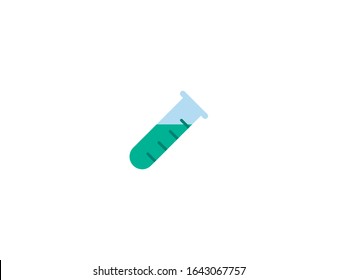 Test tube vector flat icon. Isolated chemical laboratory test tube emoji illustration