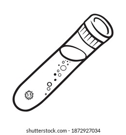 test tube vector graphic design illustration, icon, art tattoo sketch, hand draw, use in printing