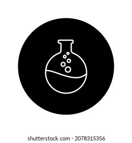 Test tube vector icon, Black laboratory glass icon on white background
