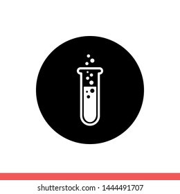 Test tube vector icon, chemist symbol. Simple, flat design for web or mobile app