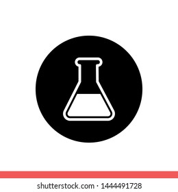 Test tube vector icon, chemist symbol. Simple, flat design for web or mobile app