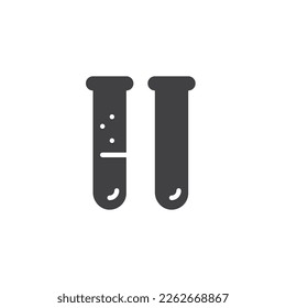Test tube vector icon. filled flat sign for mobile concept and web design. Laboratory beaker glyph icon. Symbol, logo illustration. Vector graphics