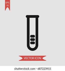 Test tube vector icon, illustration symbol