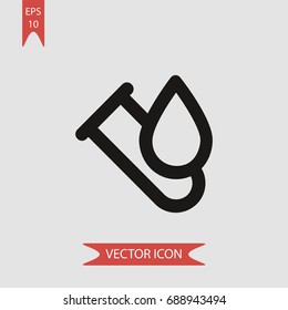 Test tube vector icon, illustration symbol
