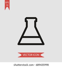 Test tube vector icon, illustration symbol