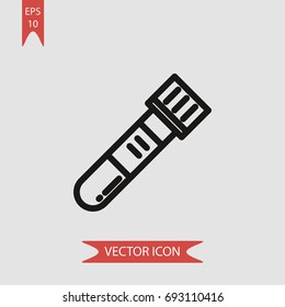 Test tube vector icon, illustration symbol